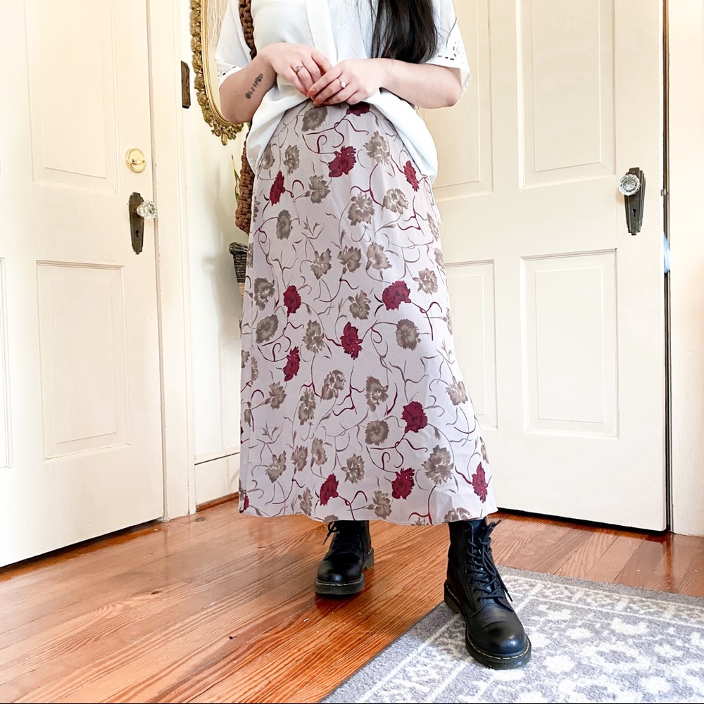 Vintage Floral Midi Skirt